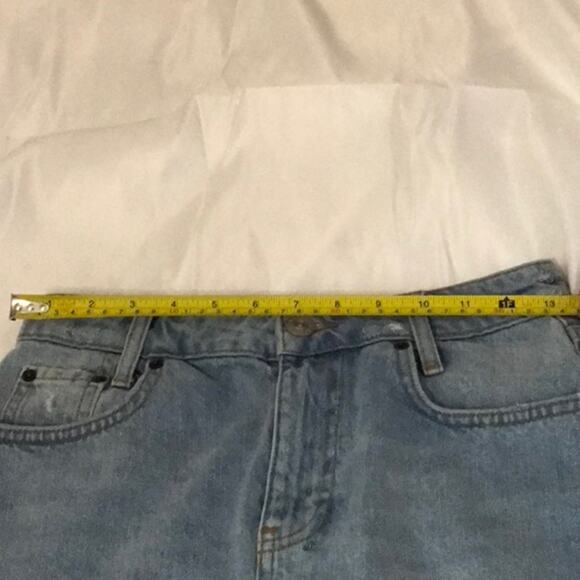 BDG Distressed Raw Hem Fly Zip Skirt S Boho Classic Costal Cowgirl Festival - Picture 5 of 10